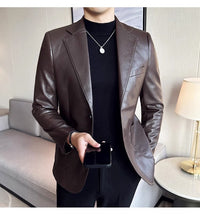 Men's Leather Blazer - Maverik-Black-XS-State of Style