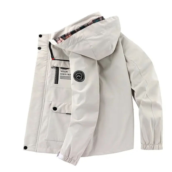 Men's Lightweight Windbreaker Jacket | Breathable & Water-Resistant-White-S-State of Style