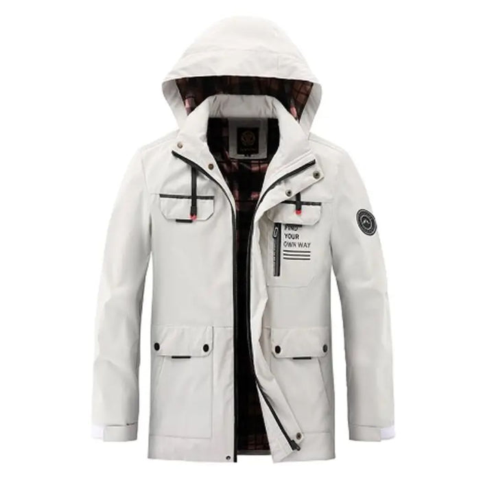 Men's Lightweight Windbreaker Jacket | Breathable & Water-Resistant-White-S-State of Style