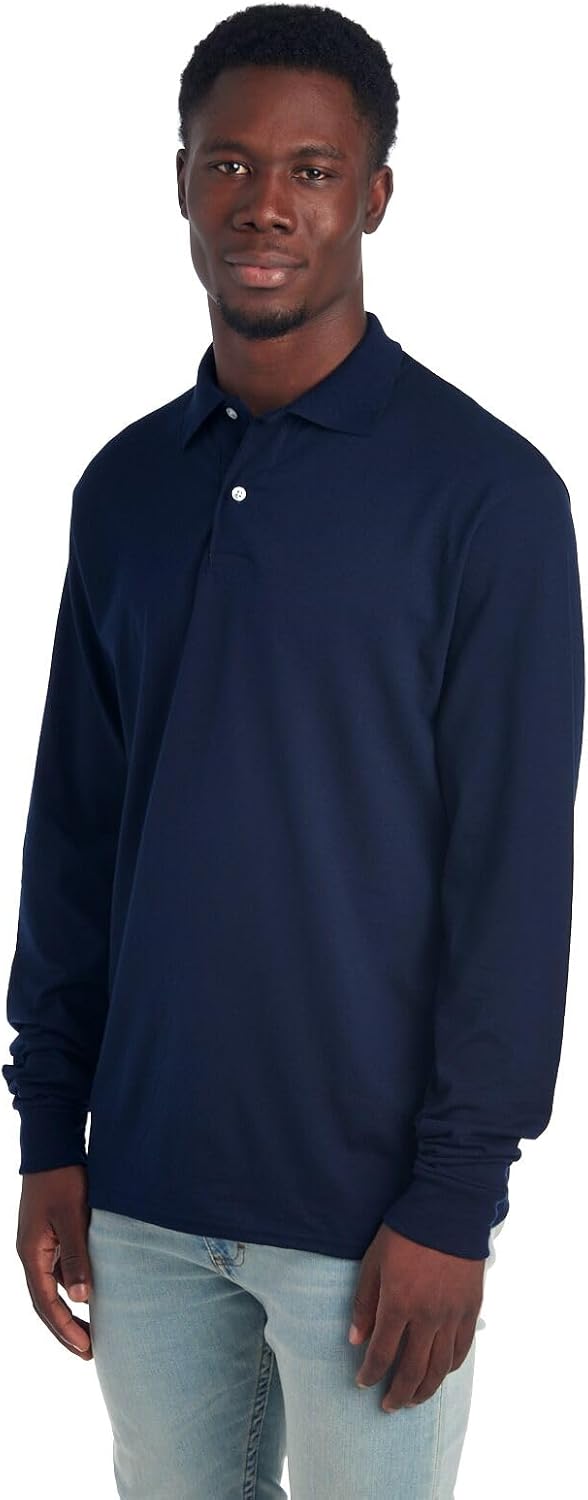 Men's Long Sleeve Polo Shirt - Mark-Black-S-State of Style