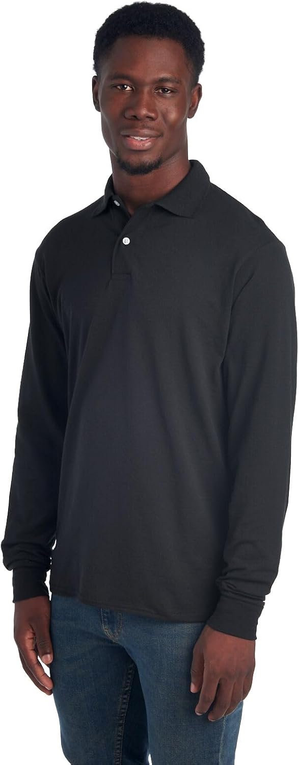Men's Long Sleeve Polo Shirt - Mark-Black-S-State of Style