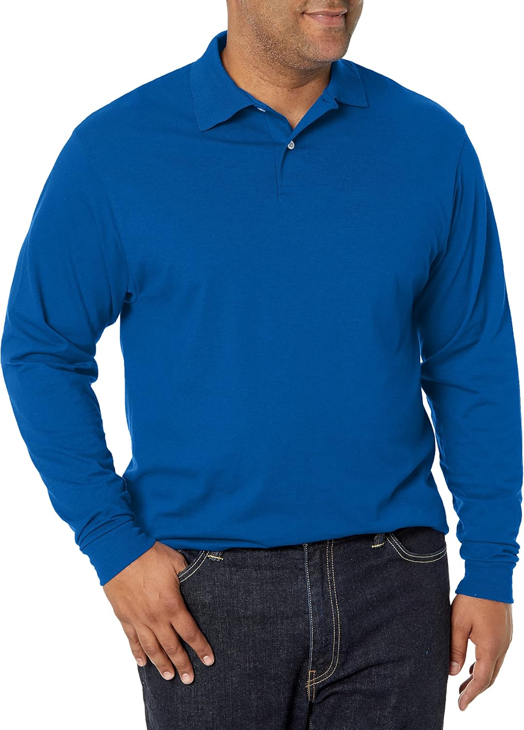 Men's Long Sleeve Polo Shirt - Mark-Blue-S-State of Style