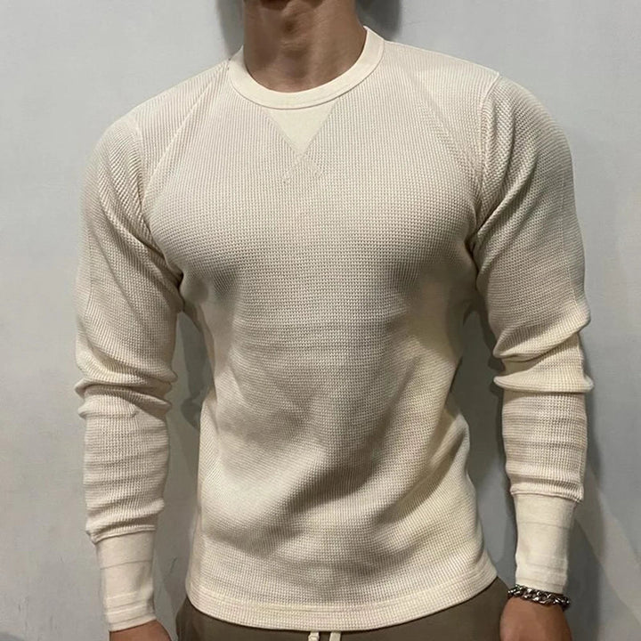 Men's Muscle Fit Autumn Sweater - Bravone-Beige-S-State of Style