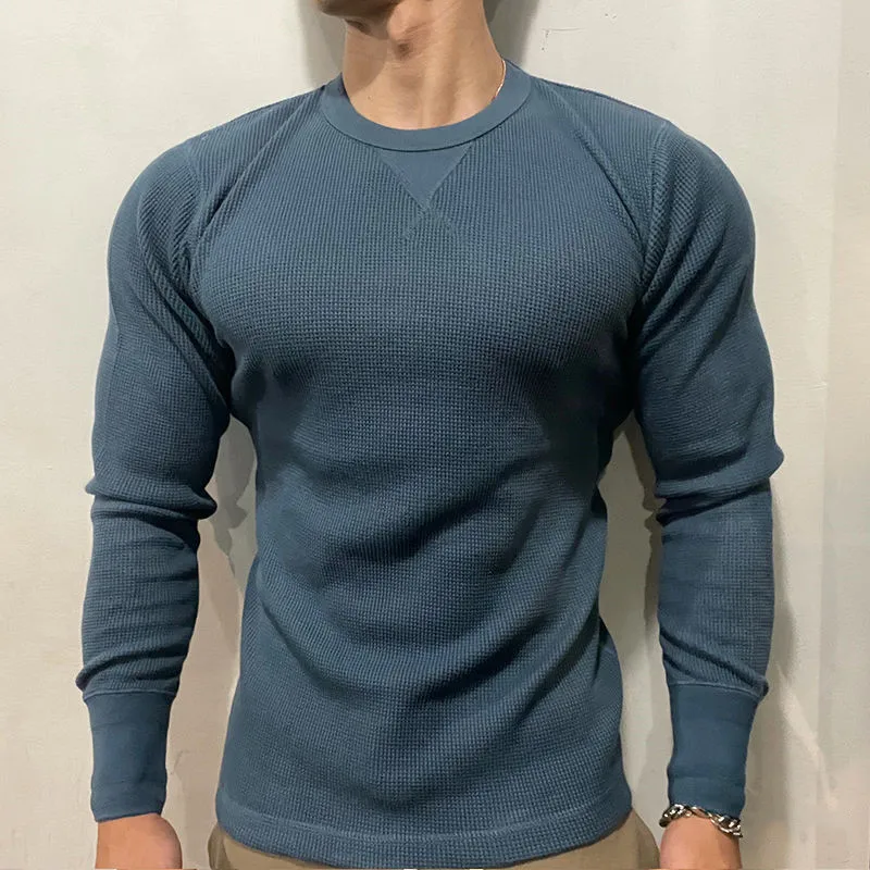 Men's Muscle Fit Autumn Sweater - Bravone-Blue-S-State of Style