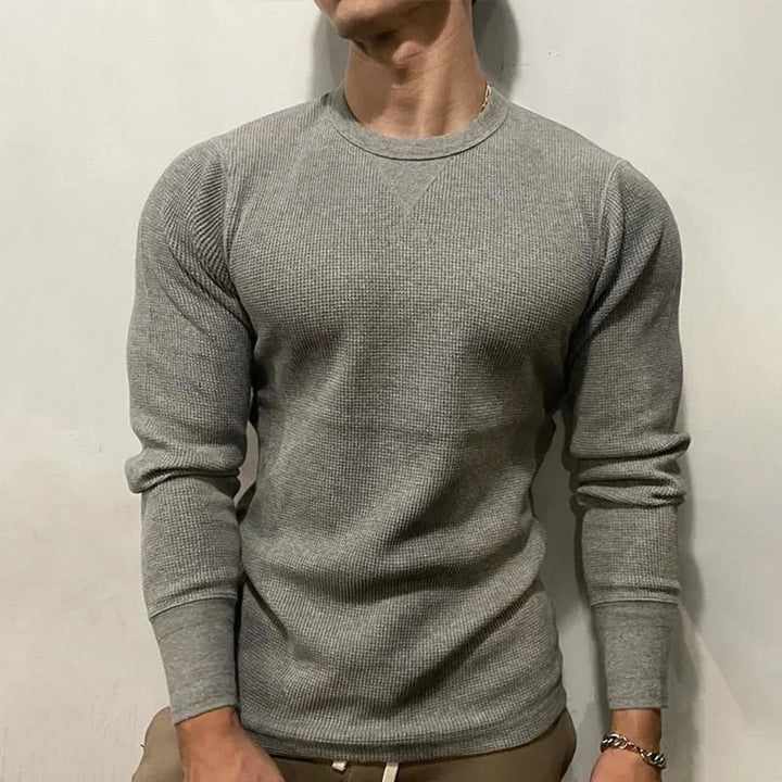 Men's Muscle Fit Autumn Sweater - Bravone-Grey-S-State of Style