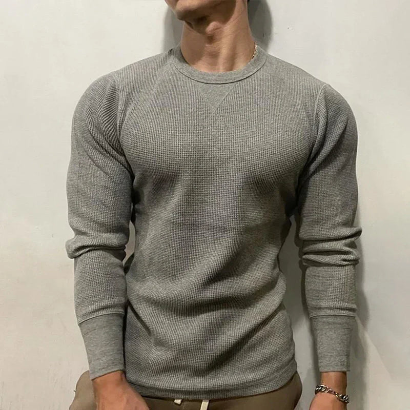Men's Muscle Fit Autumn Sweater - Bravone-Grey-S-State of Style