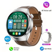 Men's NFC Smartwatch - Orion-Vegan Leather Brown-Silver-State of Style