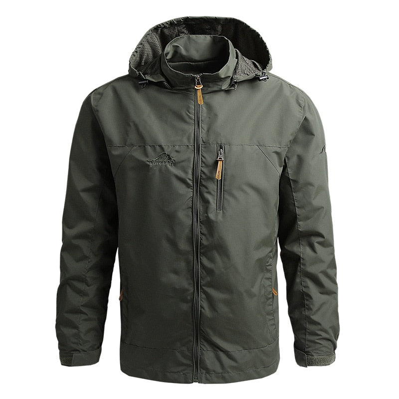 Men's Outdoor Jacket with Hood - Maximus-Army Green-S-State of Style