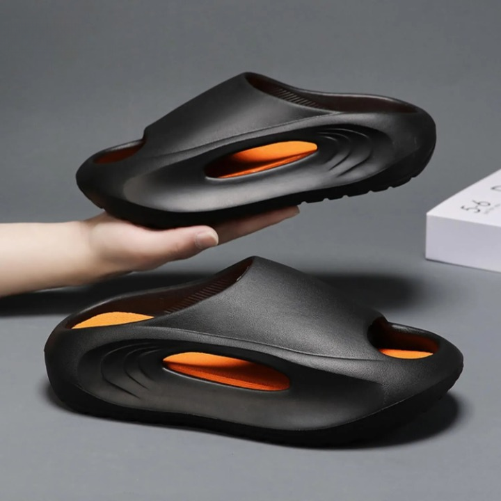 Men's Outdoor Sports Sandals – Cushioned Sole, Lightweight and Stable for Summer - MotionStride™-Black Orange-3.5/4.5-State of Style