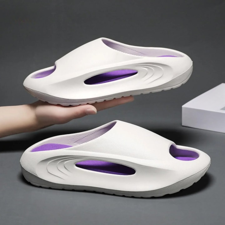 Men's Outdoor Sports Sandals – Cushioned Sole, Lightweight and Stable for Summer - MotionStride™-White and Purple-3.5/4.5-State of Style