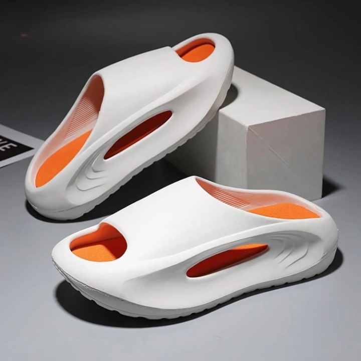 Men's Outdoor Sports Sandals – Cushioned Sole, Lightweight and Stable for Summer - MotionStride™-White Orange-3.5/4.5-State of Style