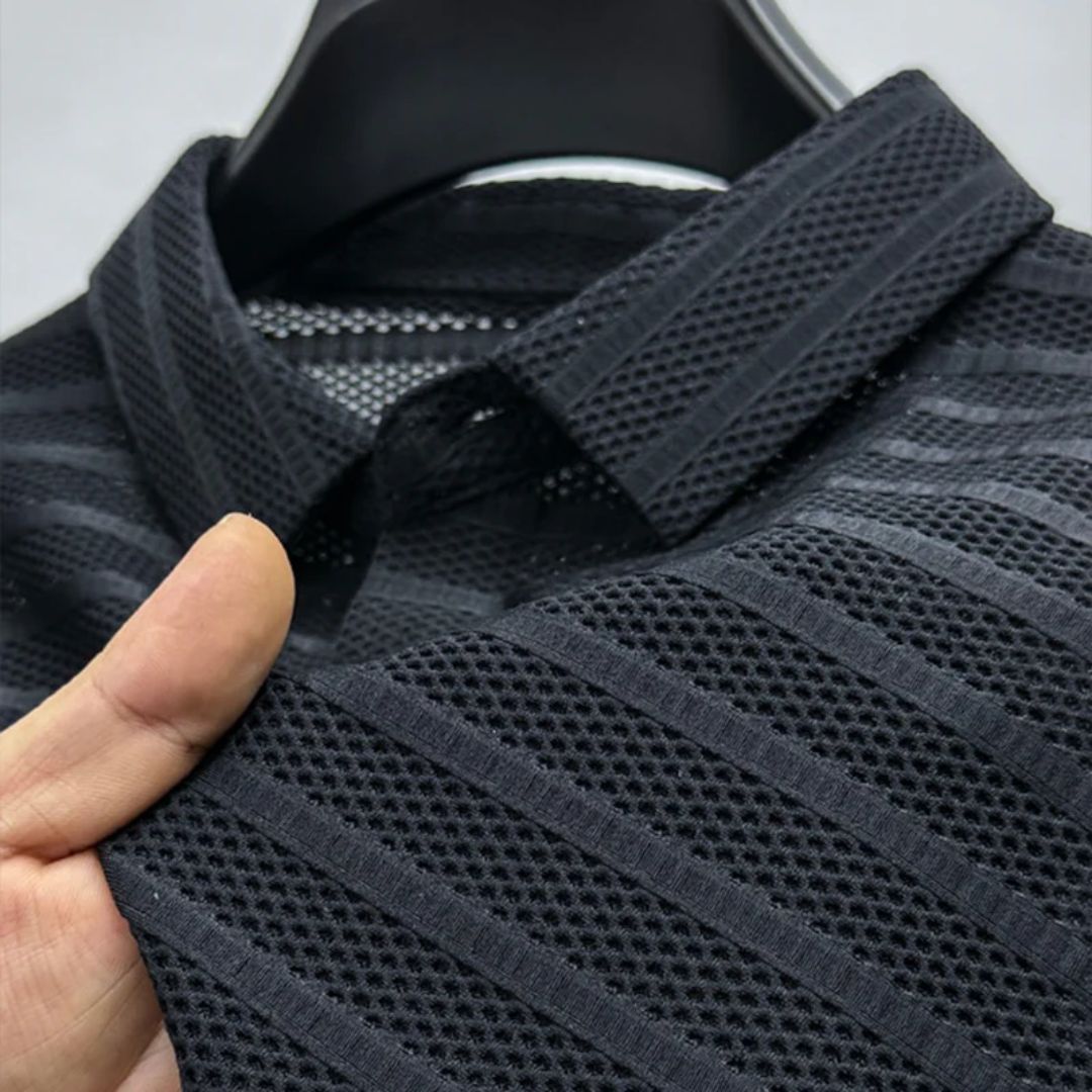 Men's Performance Airflow Polo Shirt | Breathable and Stylish-Black-S-State of Style