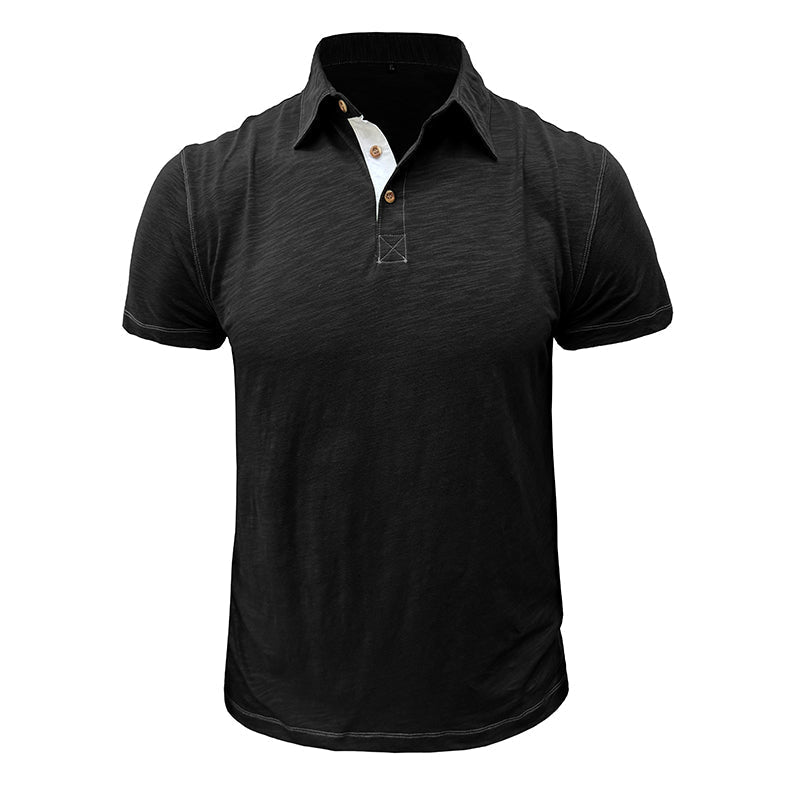 Men's Polo Shirt made of Soft Cotton – Matteo-Black-S-State of Style