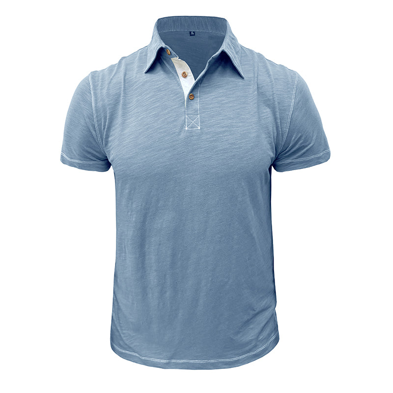 Men's Polo Shirt made of Soft Cotton – Matteo-Light blue-S-State of Style