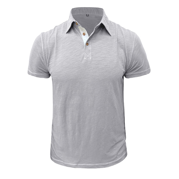 Men's Polo Shirt made of Soft Cotton – Matteo-Light grey-S-State of Style