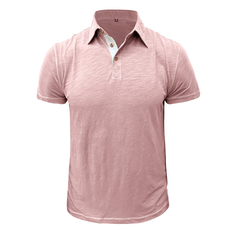 Men's Polo Shirt made of Soft Cotton – Matteo-Pink-S-State of Style
