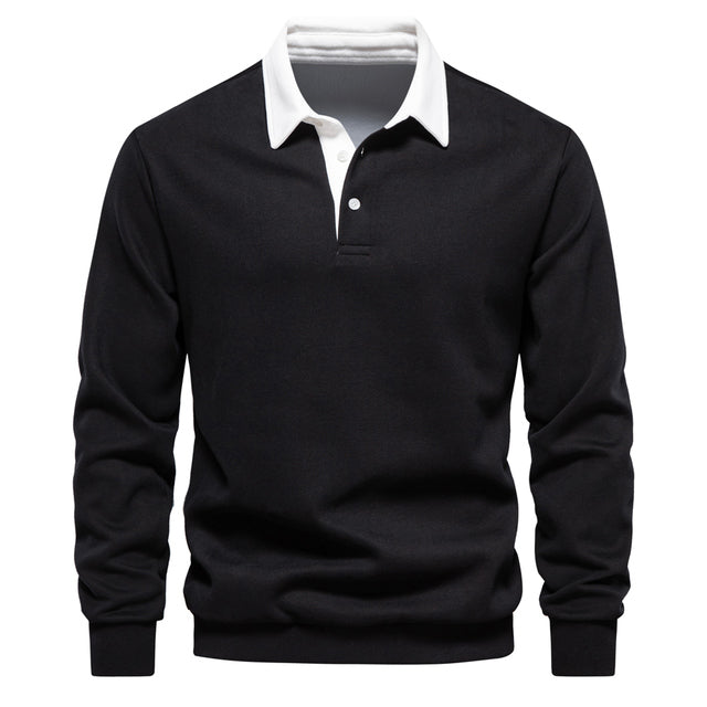 Men's Polo Sweater – Lorenzo-Black-S-State of Style