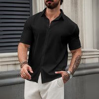 Men's Short Sleeve Casual Shirt – Henrik-Black-S-State of Style
