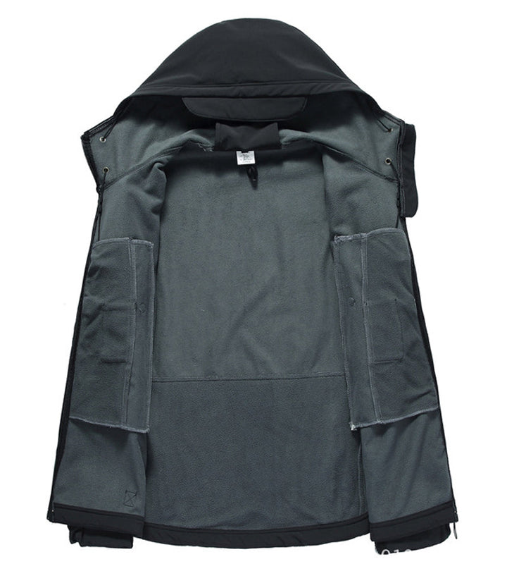 Men’s Softshell Jacket with Hood - Titan-Black-S-State of Style