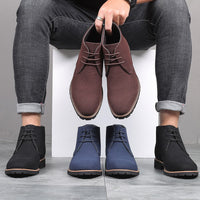 Men's Suede Leather Ankle Boots - Hudson-Black-6-State of Style