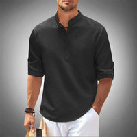 Men's Summer Shirt Breathable Short Sleeve Casual Shirt - Luca-Black-S-State of Style