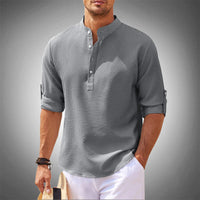 Men's Summer Shirt Breathable Short Sleeve Casual Shirt - Luca-Gray-S-State of Style