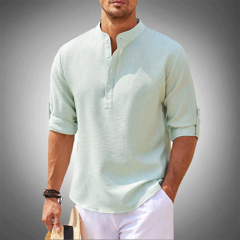 Men's Summer Shirt Breathable Short Sleeve Casual Shirt - Luca-Light green-S-State of Style