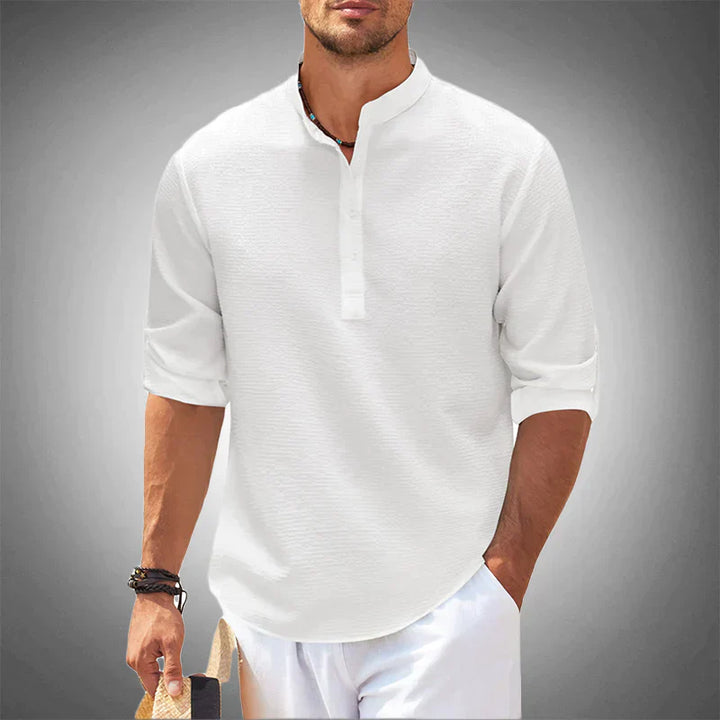 Men's Summer Shirt Breathable Short Sleeve Casual Shirt - Luca-White-S-State of Style