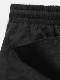 Men's Summer Shorts with Letter Print Street Style Look - Milan-Black-S(46)-State of Style