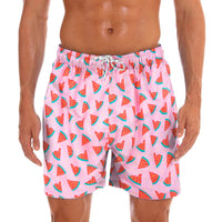 Men's Swim Shorts with Cheerful Print – Milo-Pink-S-State of Style