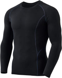 Men’s Thermal Long Sleeve Shirt - Alex-Black/Dark Grey-S-State of Style