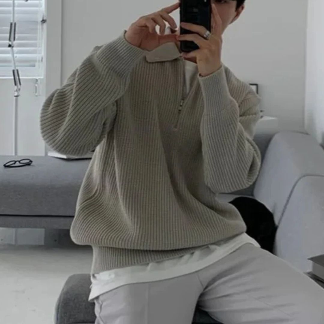 Men's Trendy Oversized Sweater | Comfy & Stylish-Black-S-State of Style