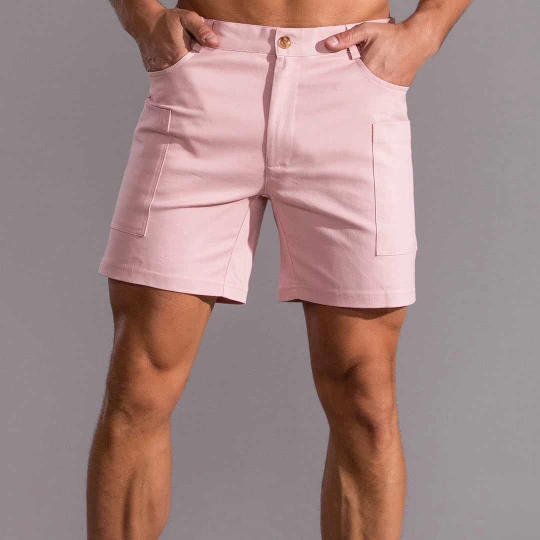 Men's utility shorts made from stretch cotton blend – Finn-Pink-XS-State of Style