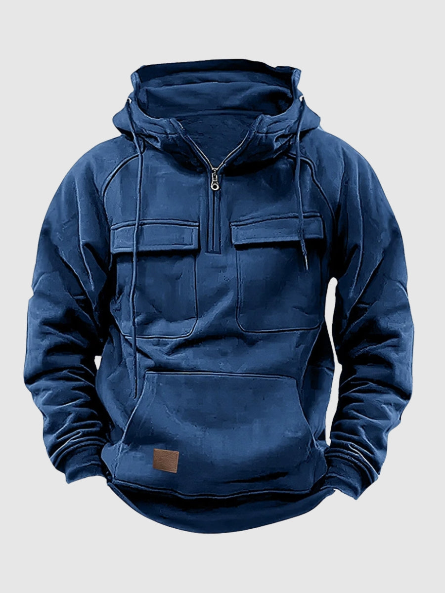 Men's Winter Hoodie - Oliver-Navy Blue-S-State of Style