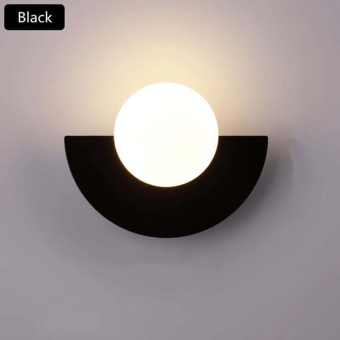 Metal Half Moon Wall Lamp - LunaMetal-Black-20 x 15 cm-Warm White (2700-3500k)-State of Style