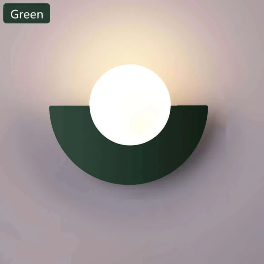 Metal Half Moon Wall Lamp - LunaMetal-Green-20 x 15 cm-Warm White (2700-3500k)-State of Style