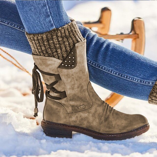 Mid-Calf Snow Boots for Women - Bianca-Brown-4.5-State of Style