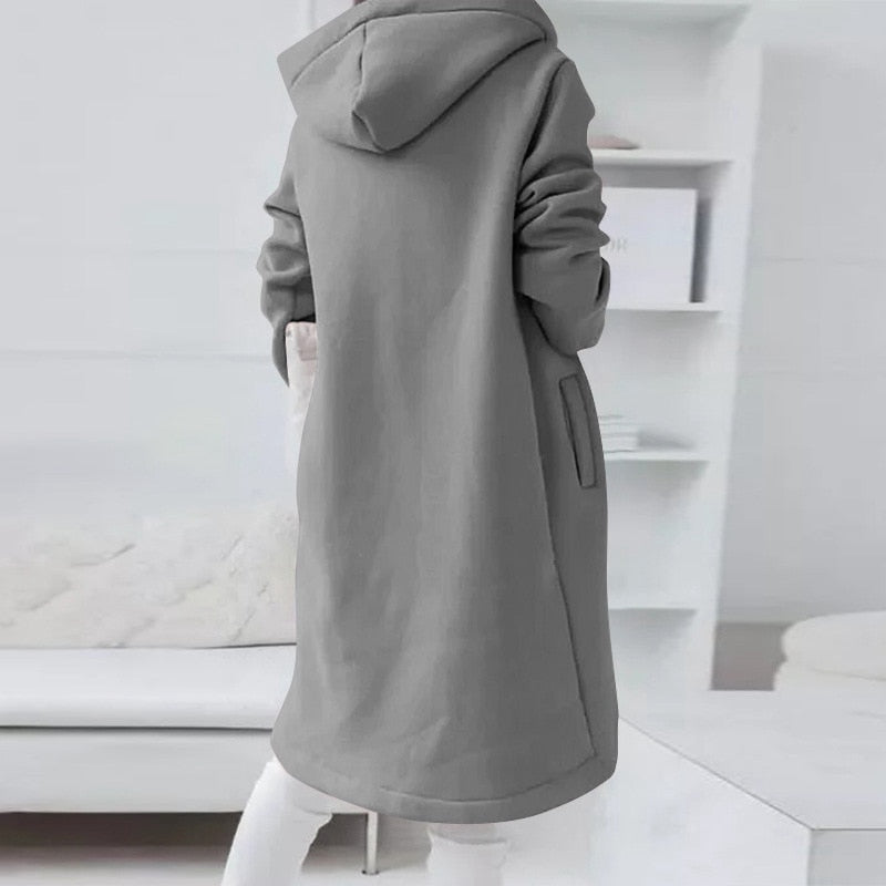 Mid-Length Hooded Jacket | Stylish & Comfortable-Gray-S-State of Style