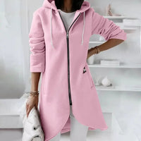 Mid-Length Hooded Jacket | Stylish & Comfortable-Pink-S-State of Style