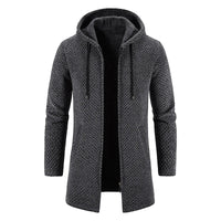 Mid-Length Wool Hoodie for Men - Luca-Dark Grey-S-State of Style
