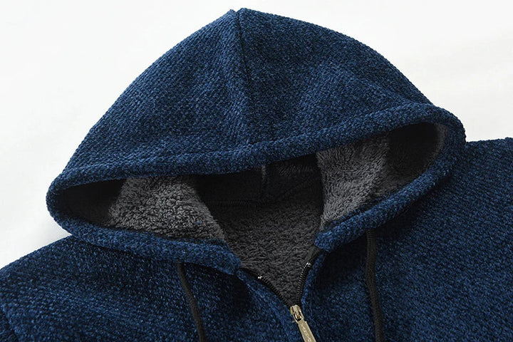 Mid-Length Wool Hoodie for Men - Luca-Dark Grey-S-State of Style