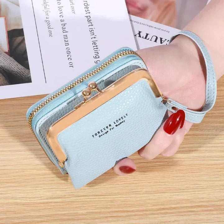 Mini Women's Wallet with Wrist Strap – Compact & Stylish Card Holder-Blue-State of Style