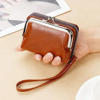 Mini Women's Wallet with Wrist Strap – Compact & Stylish Card Holder-Brown-State of Style