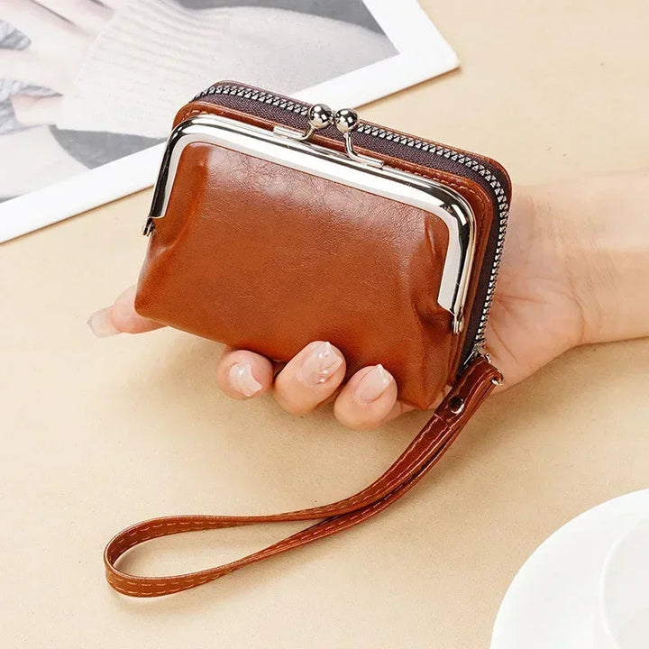 Mini Women's Wallet with Wrist Strap – Compact & Stylish Card Holder-Brown-State of Style