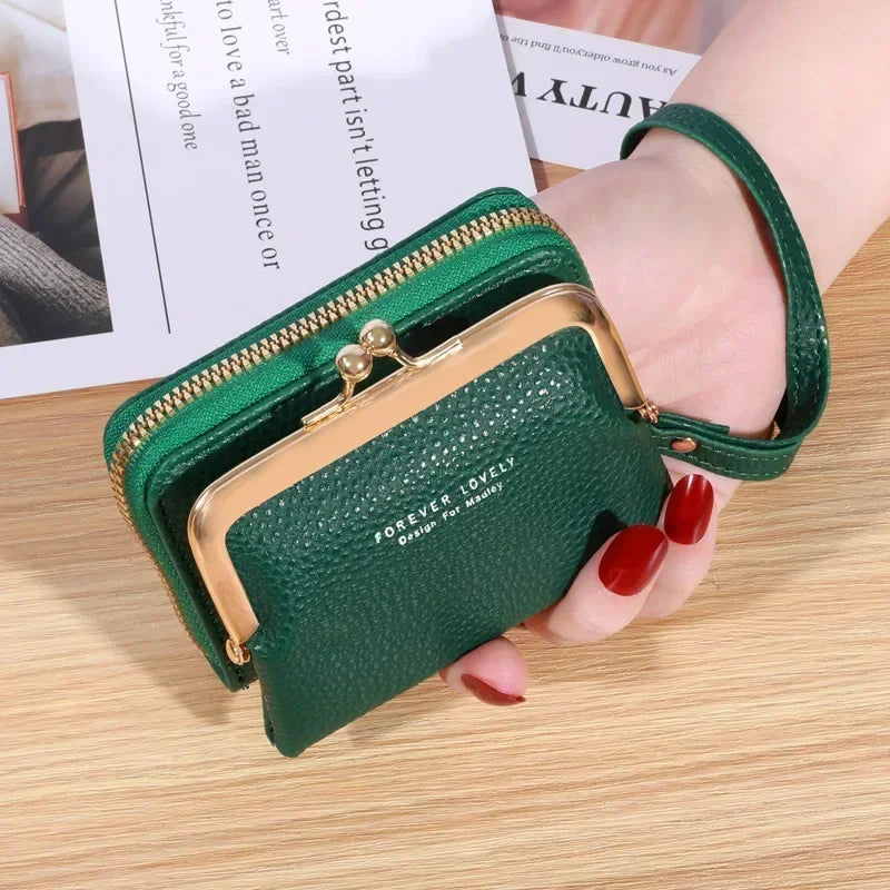 Mini Women's Wallet with Wrist Strap – Compact & Stylish Card Holder-Green-State of Style