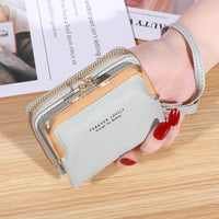 Mini Women's Wallet with Wrist Strap – Compact & Stylish Card Holder-Grey-State of Style