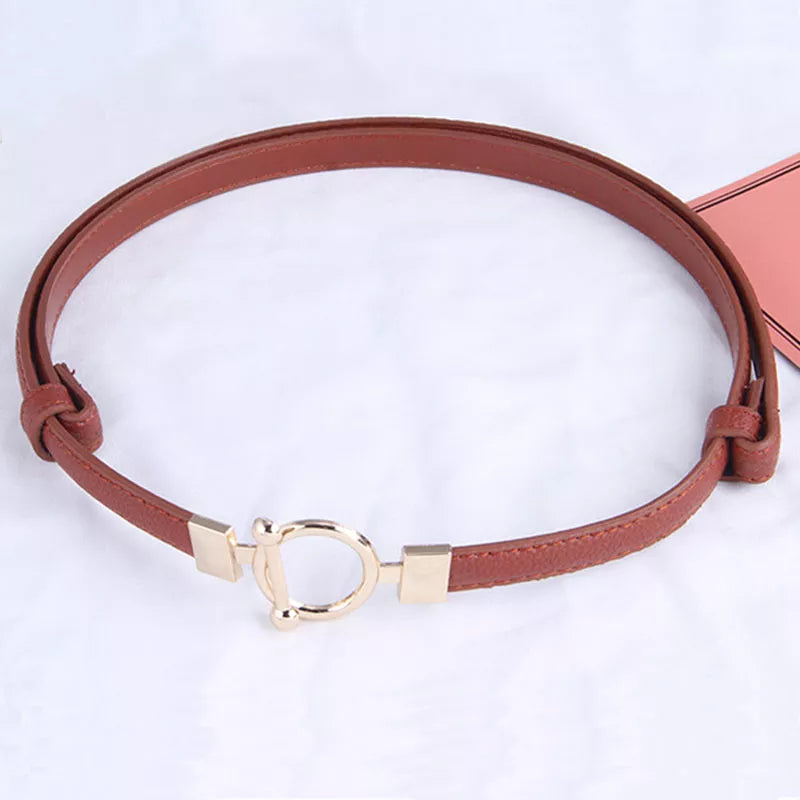 Minimalist Designer Dress Belt – Stylish Leather Belt with Adjustable Metal Buckle-Black-State of Style