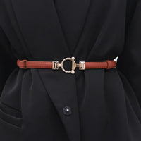 Minimalist Designer Dress Belt – Stylish Leather Belt with Adjustable Metal Buckle-Brown-State of Style