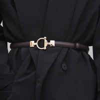 Minimalist Designer Dress Belt – Stylish Leather Belt with Adjustable Metal Buckle-Coffee-State of Style