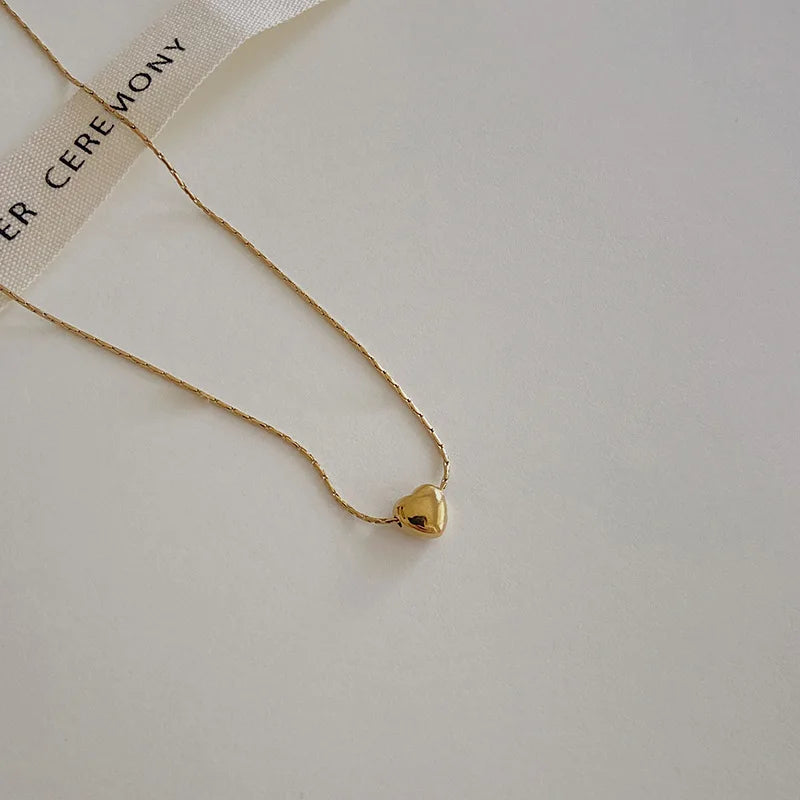 Minimalist Heart Necklace | Sleek Design-Gold-State of Style